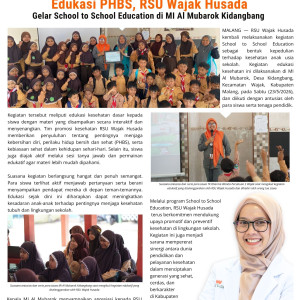 Edukasi PHBS, RSU Wajak Husada Gelar School to School Education di MI Al Mubarok Kidangbang